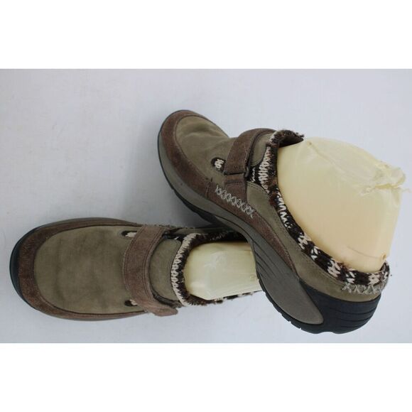 Merrell Encore Scoop Brown Leather Slip On Knit Cuff Comfort Loafers Womens 9.5 - Picture 1 of 11